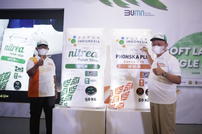 Direktur Utama Pupuk Indonesia Bakir Pasaman saat soft launching Single Branding di Jakarta (27/12). 